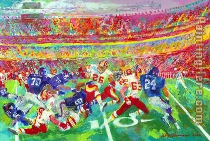 Washington Redskins in Fedexfield painting - Leroy Neiman Washington Redskins in Fedexfield art painting